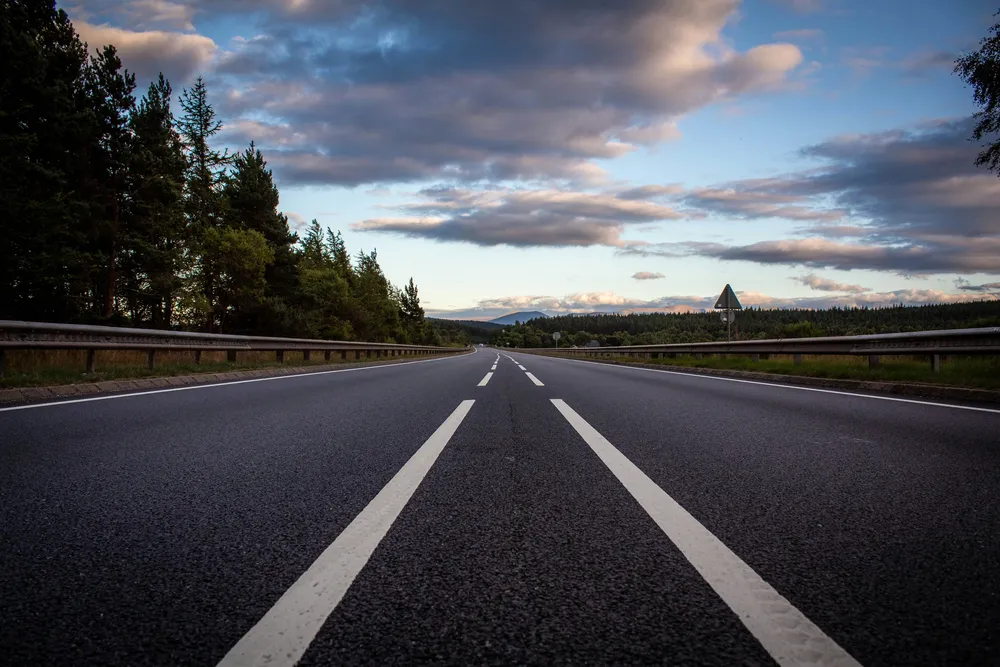 Open motorway through the British countryside